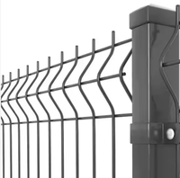 Valla exterior galvanizada con recubrimiento de polvo negro, soldada en 3D, de 6 pies, para exteriores.