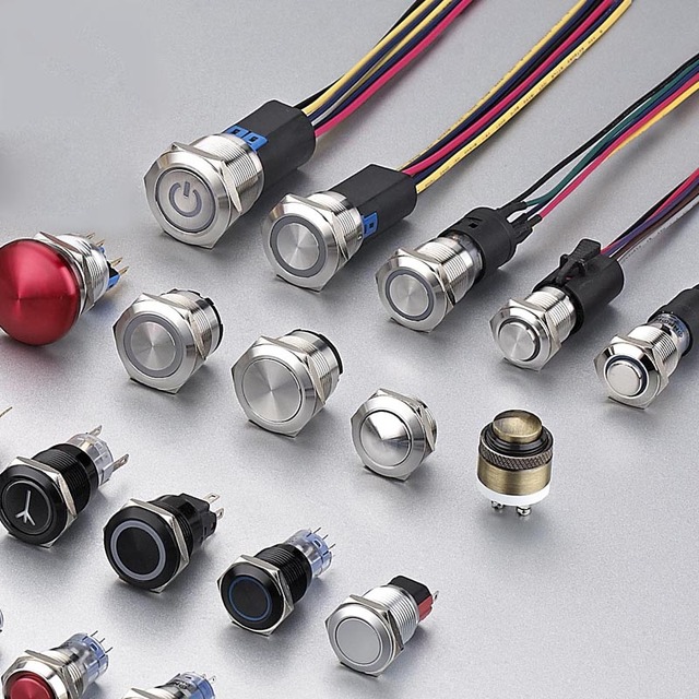 ONPOW Anti-vandal Waterproof Metal Push Button Switches Illuminated Push Button Switch with Pigtail