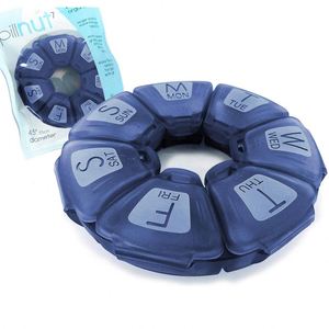 Portable Daily Vitamin & Pill Storage Box Logo Printed BPA Free Plastic Medicine Organizer <b>7</b> Day Round Floral Home Pharmacy - Product Image 2