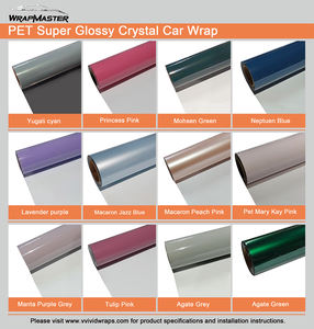 WRAPMASTER Nuevo color PET Brillante Metálico Esmaltado Negro Azúcar Vinilo Liberación de aire Vinilo Car Wrap - Product Image 6