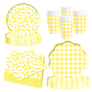 Platos, Vasos y Servilletas de Papel con Diseño de Plátano DAMAI, Artículos para Fiestas de Cumpleaños, Decoraciones Desechables para Mesa para Niños - Product Image 5