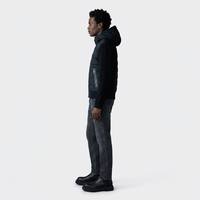 Veste d'hiver matelassée en nylon à carreaux mi-longue avec capuche, personnalisable avec logo OEM, pour homme, vente en gros