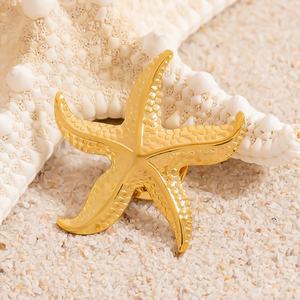 SUMMLY夏のオーシャンビーチスターフィッシュ防水18K金メッキステンレススチール非フェードブローチファッションジュエリー - Product Image 5