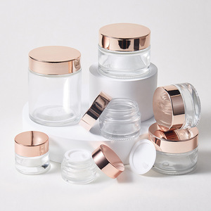 Pot <span class=keywords><strong>en</strong></span> <span class=keywords><strong>verre</strong></span> à large ouverture 5g 10g 15g 20g 30g 50g 100g, contenant cosmétique rond, pots <span class=keywords><strong>en</strong></span> <span class=keywords><strong>verre</strong></span> pour crème <span class=keywords><strong>avec</strong></span> couvercles noirs et argentés - Product Image 5