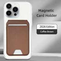 Nouveau Porte-cartes Magnétique Mince 2026, Plusieurs Couleurs Disponibles, Charnière Métallique Pliable, Support Téléphone Multi-Angles pour iPhone 12-18 Pro Max