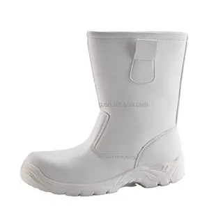 聚氯乙烯安全雨靴白色微纤维冰室耐寒工作安全靴高品质橡胶安全靴