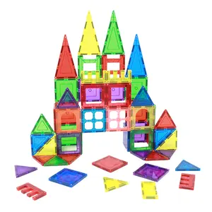 100pcs 최신 디자인 자기 건설 빌딩 블록 장난감 학습 장난감 OEM 자기 타일 아이 최고 판매 자기 타일