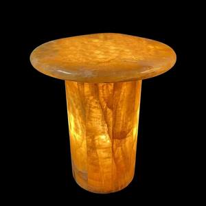 แผ่นหินอ่อนออนิกซ์สีเหลืองพรีเมียมขายส่ง สำหรับห้องนั่งเล่นหรูหรา โต๊ะกาแฟทรงโมเดิร์นสั่งทำพิเศษ ท็อปโต๊ะข้าง - Product Image 2