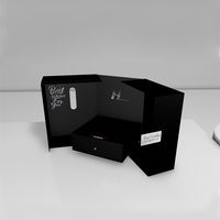 Boîte à gâteau française créative en gros, boîte cadeau haut de gamme personnalisée en carton gris à double porte avec logo, boîte à gâteau haut de gamme