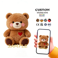 Vente directe d'usine de jouets en peluche ours brun de haute qualité, fabriqués avec une technique de broderie, tissu doux, jouet en peluche personnalisé