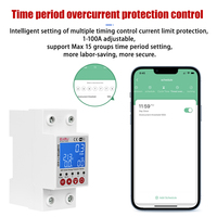 1-63A réglable Tuya WiFi Smart Disjoncteur Commutateur Bi-Direction Mesure de fuite de terre sur sous tension Protecteur d'énergie