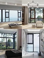 Fenêtre légère à double vitrage en alliage d'aluminium insonorisée, design moderne et horizontal, pour usage hôtelier, Chine