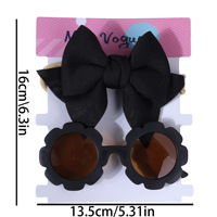 Ensemble d'accessoires pour cheveux pour bébés et tout-petits : Lunettes de soleil anti-UV mignonnes en forme de fleur et bandeau à nœud papillon