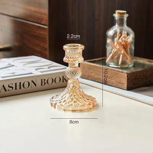 Candelabro de Vidrio Resistente con Base Gruesa y Cónica, Decoración de Lujo Europea para Cenas y Bodas, Candelabro de Cristal para Mesa - Product Image 6