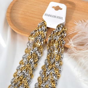 Zeadear High Quality Stainless Steel 18k Gold Plated <b>Pig</b> Nose Chain for Man Women Necklace - Product Image 3