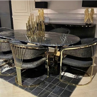 Chaise de Salle à Manger d'Hôtel Luxe Léger, Fauteuil de Restaurant Moderne avec Structure en Acier Inoxydable Doré