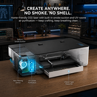 Graveur et découpeur laser CO2 VMYTH Genesis-C 60W, machine laser CO2 de bureau fermée avec assistance pneumatique pour acrylique, bois, cuir