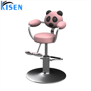 Foshan Kisen muebles <span class=keywords><strong>barber</strong></span>ía peluquería equipo de peluquería forma de <span class=keywords><strong>Panda</strong></span> lindo Rosa niñas niños Silla de peluquero para niños - Product Image 1