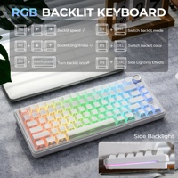 Teclado Mecánico para Juegos XVX M75 Lumina PRISM Shadow White Tri-Mode 75% con Retroiluminación RGB y Diseño de Corazón Blanco