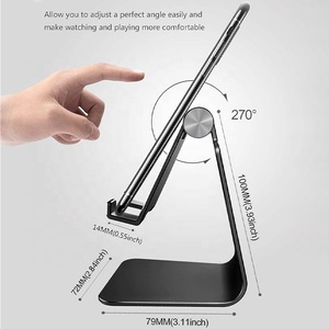 Base de tableta de escritorio plegable flexible impermeable ajustable soporte de teléfono ABS personalizado con logotipo - Product Image 4