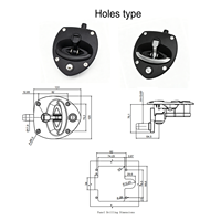 Poignée de serrure en T noire en nylon à compression pour attelage de remorque, caravane, camping-car, camion, boîte à outils