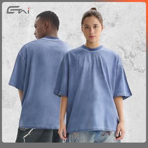 T-shirt en coton tricoté personnalisé 100% 270 Gsm pour hommes T-shirt surdimensionné rétro lavé avec pigment teint DTG imprimer des vêtements personnalisables - Product Image 3