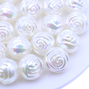 Perle Imitation di Grado AAAAA da 16mm all'Ingrosso, 300 Pezzi Colori Misti, Perle Acriliche a Doppio Fiore Rosa per Creazione di Collane e Gioielli - Product Image 5