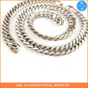 Cadena <span class=keywords><strong>de</strong></span> eslabones dobles <span class=keywords><strong>de</strong></span> 16mm <span class=keywords><strong>de</strong></span> ancho, collar <span class=keywords><strong>de</strong></span> joyería <span class=keywords><strong>de</strong></span> acero inoxidable, Color plata - Product Image 5