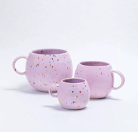 Nouvel ensemble de tasses en céramique et porcelaine 2026, couleur macaron, effet éclaboussures de peinture, avec logo personnalisé, empilables, écologiques, compatibles lave-vaisselle, pour café