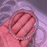 Bracelet extensible en perles de quartz blanc laiteux naturel brut, forme baril ancien, cristal apaisant et purifiant, bijoux Feng Shui