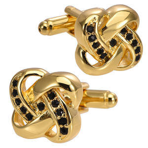 Gemelos Elegantes de Cristal con Diseño de Nudo de Amor, Accesorio de Moda para <span class=keywords><strong>Traje</strong></span> de Hombre, Joyería Moderna para Boda y Esmoquin - Product Image 5