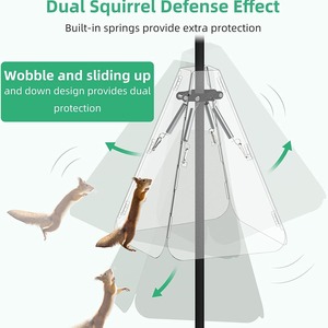 <span class=keywords><strong>Mangeoire</strong></span> à oiseaux en plastique robuste anti-escalade et anti-écureuil avec design oscillant et à large rebord pour jardin et cour arrière - En stock - Product Image 4