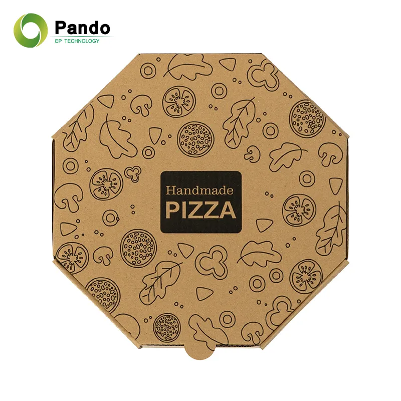Tùy chỉnh in cấp thực phẩm dùng một lần bao bì hình lục giác bánh pizza bột chống hộp