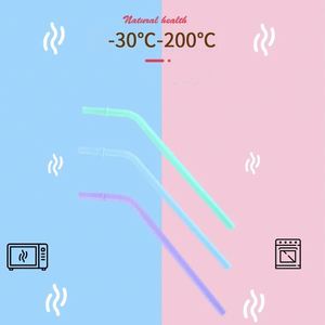 Pajitas Reutilizables de Silicona Flexible con Puntas Suaves y Flexibles, Cepillo de Limpieza, Accesorios de Bar para Niños Pequeños, para Acampar - Product Image 4