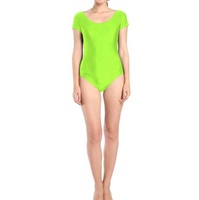 Justaucorps de danse classique à manches courtes pour femmes et filles, vêtements de performance, justaucorps de gymnastique