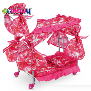 Meubles pour enfants, jouets de bébé en fer, de couleur rose, <span class=keywords><strong>lit</strong></span> de poupée - Product Image 1