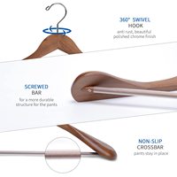 Cintre en bois personnalisé de luxe pour costumes et manteaux
