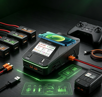 Chargeur intelligent ToolkitRC Q6AC à quatre ports pour batteries LiPo 400W AC/DC 25A LiPo LiHV XT60 avec fonction d'équilibrage Type-C 1-6S pour batteries de drones FPV
