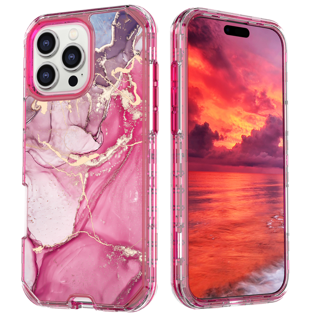 3 in 1 Full Protection Cover Luxury Electroplated IMD Hard Shockproof Phone Case for iPhone 17 Air Pro Max 16 Plus 15 14 13 1211