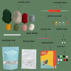 Le kit de <span class=keywords><strong>mitaines</strong></span> <span class=keywords><strong>au</strong></span> <span class=keywords><strong>crochet</strong></span> bricolage de Noël fait <span class=keywords><strong>des</strong></span> chauffe-mains sur le thème du père Noël et de l'arbre avec toutes les fournitures incluses - Product Image 3