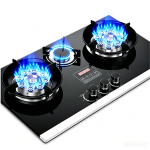 Table de cuisson au <span class=keywords><strong>gaz</strong></span> portable à <span class=keywords><strong>3</strong></span> brûleurs, allumage électronique de classe <span class=keywords><strong>A</strong></span>, dessus en verre trempé, 5200W, pour cuisine, camping-car, utilisation en extérieur - Product Image 4
