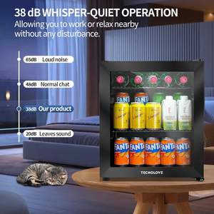 Transparent Glass Door 30L Mini <b>Fridge</b> Portable Custom <b>Freezer</b> Display Cooler <b>Small</b> Refrigerator for Bedroom Hotel - Product Image 2