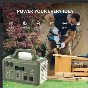 Factory camping LiFePO4 battery charge station backup energy system outdoor portable generator 1500w big power bank solar
