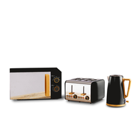Poignée en bois Offre Spéciale et bouton Four à micro-ondes et grille-pain 4 trancheuses et ensemble de bouilloire électrique ensemble de petit-déjeuner unique