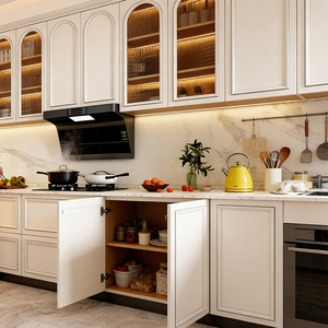 Set di Mobili da Cucina <span class=keywords><strong>Moderni</strong></span> su Misura, Porte Personalizzabili, Standard E1, Espositori e Armadietti, Servizio di Progettazione 3D per Tutta la Casa - Product Image 3