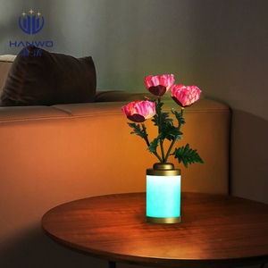 Moderno popolare LED di mais papavero vaso lampada romantica rotonda decorativa lampada da tavolo con E26 Base PVC corpo per ufficio interno casa - Product Image 3