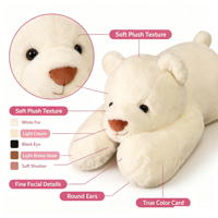 Bantal Tubuh Beruang Kutub Berbobot, Boneka Lembut Mengembang untuk Dipeluk, Mainan Penghilang Stres dan Kecemasan, untuk Tidur, Dekorasi Rumah, dan Hadiah