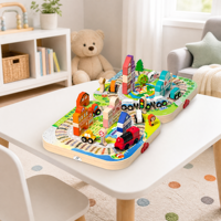 Blocs de construction en bois de grande taille de qualité supérieure avec train magnétique, jouets éducatifs Montessori à assembler soi-même pour enfants