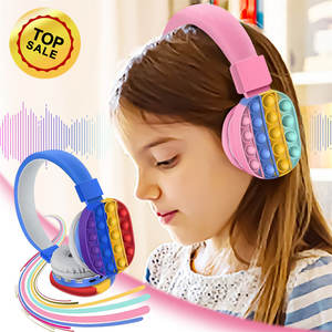 Audífonos JKK de Silicona con Burbujas, <span class=keywords><strong>Auriculares</strong></span> Inalámbricos Antiestrés, Audífonos con Burbujas de Arcoíris, Audífonos con Botones para Presionar - Product Image 1