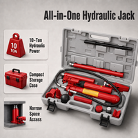 Kit de cric hydraulique 10T Porta Power YZ-4113 pour réparation de carrosserie automobile avec tuyau de rampe et pompe pour débosselage de carrosserie en atelier